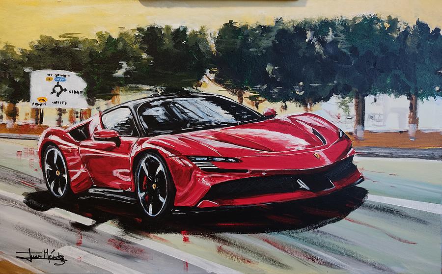 Ferrari SF90 Painting by Juan Mendez