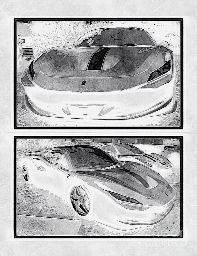 Ferrari Sports Car Collage pr003 Digital Art by Douglas Brown - Pixels