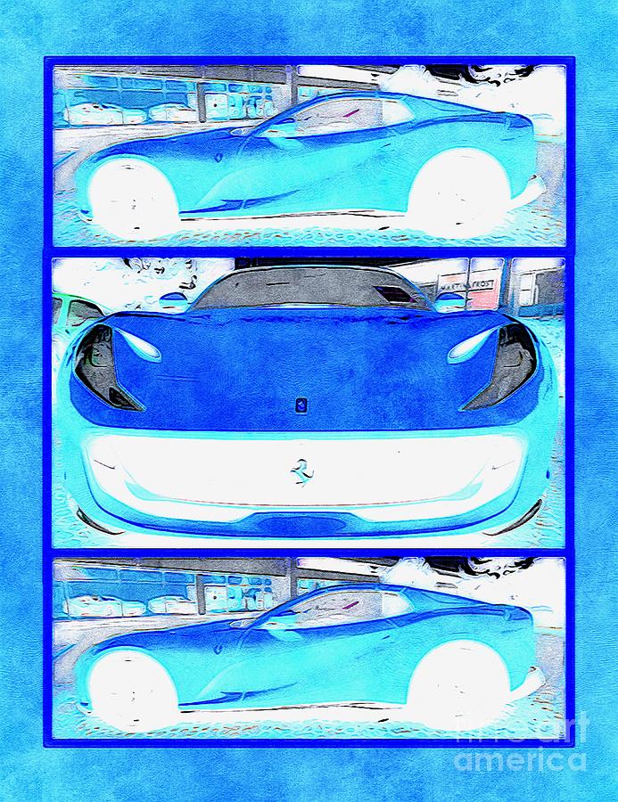 Ferrari Sports Car Collage pr004 Digital Art by Douglas Brown - Pixels