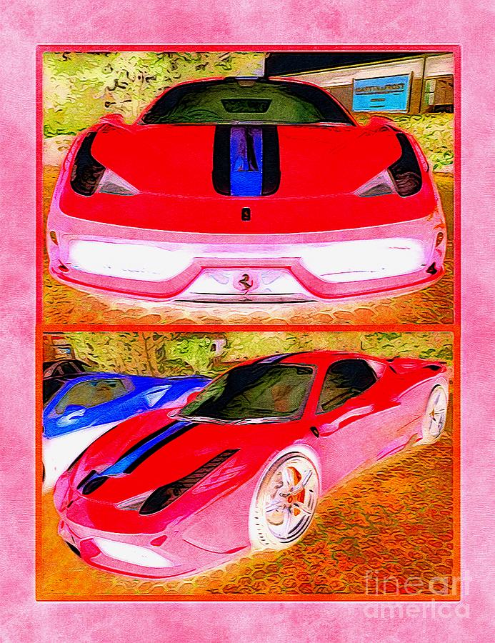 Ferrari Sports Car Collage pr005 Digital Art by Douglas Brown - Pixels