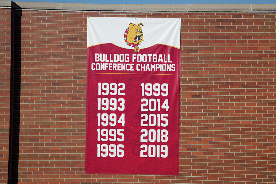 Ferris State University Bulldog Football Conference Champions banner Photograph by Eldon McGraw
