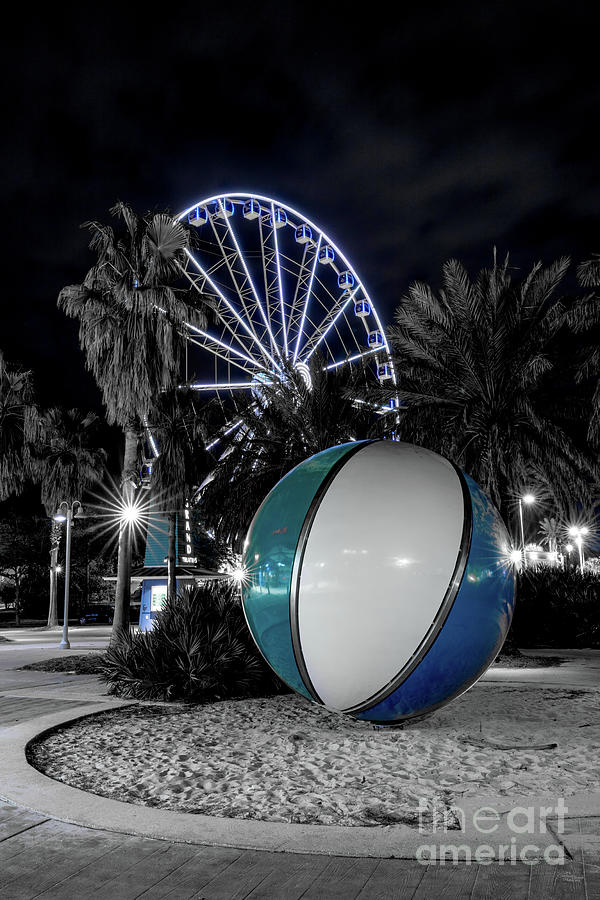 Ferris Wheel And A Beach Ball Selective Color Photograph by Jennifer White
