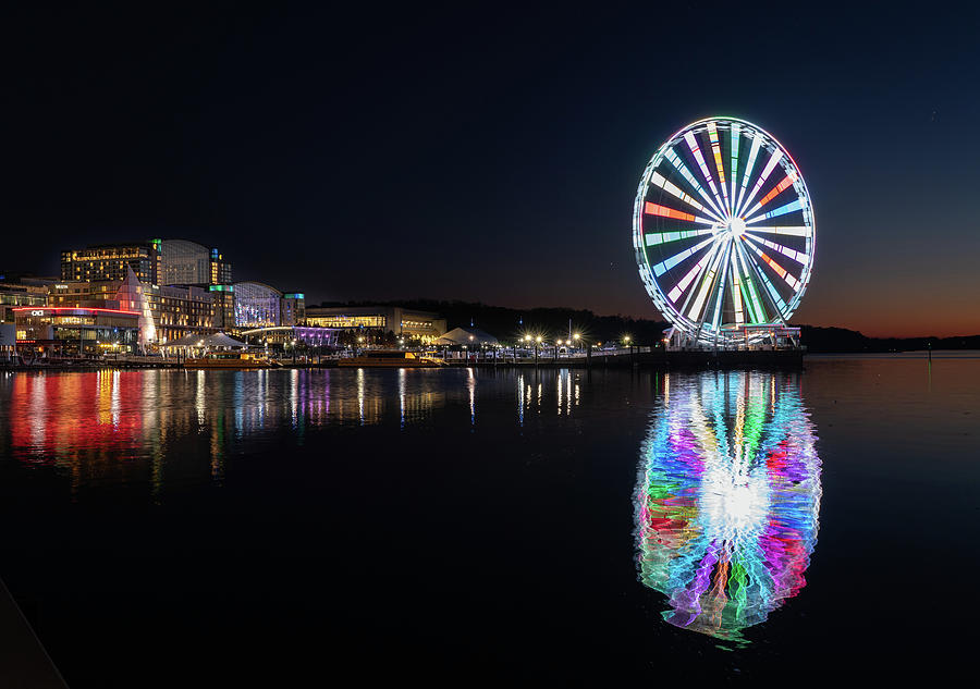 Ferris wheel at National Harbor outside Washington D Photograph by Steven Heap