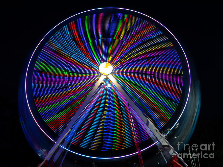 Ferris Wheel at Night Photograph by L Bosco