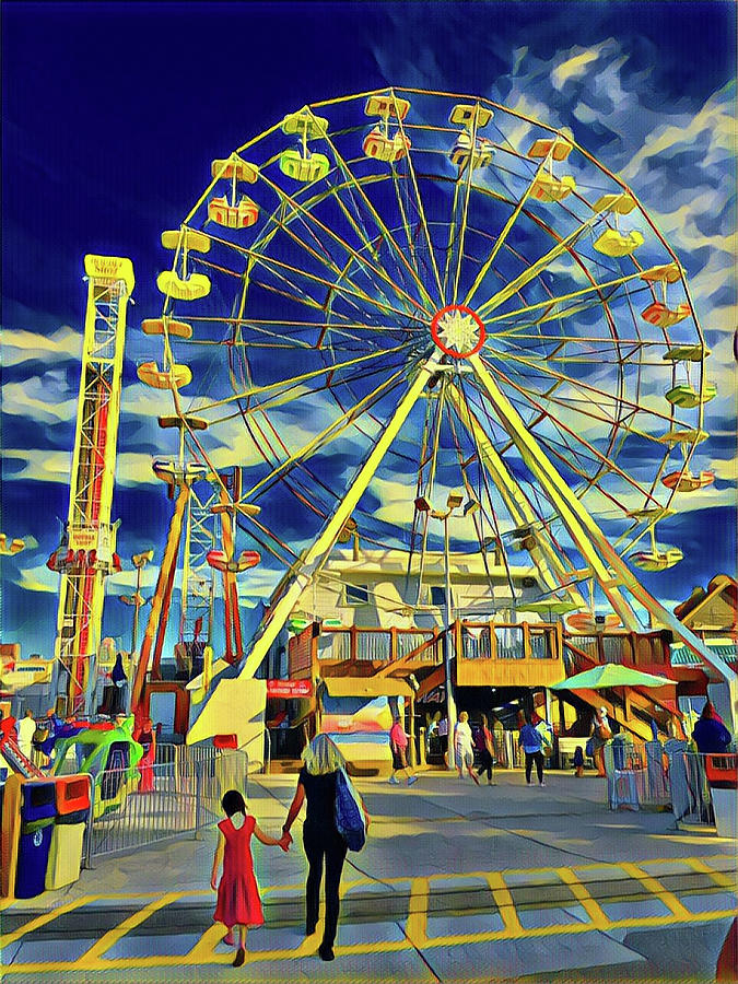 Ferris Wheel at Playland Castaway Cove Digital Art by Surreal Jersey ...