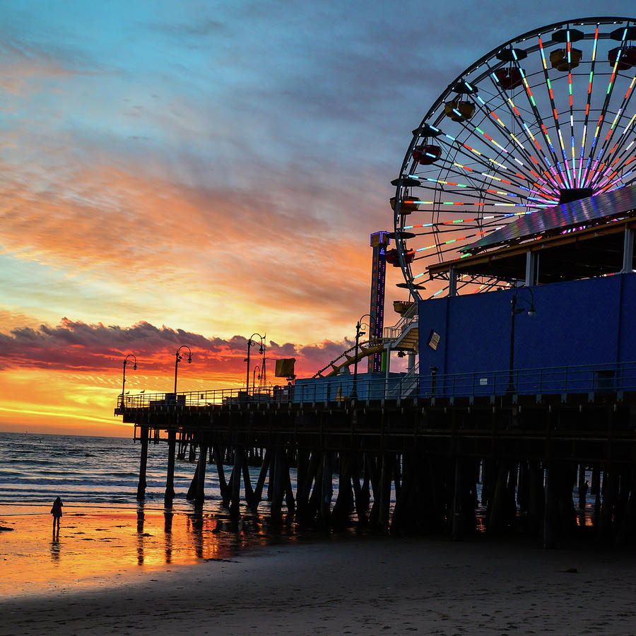 Ferris Wheel at Sunset Photograph by Mark Bloom