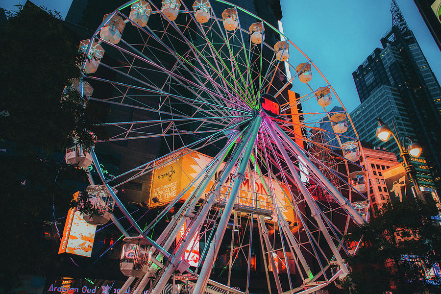 Ferris Wheel in Time Square Photograph by Branden Skeli | Fine Art America