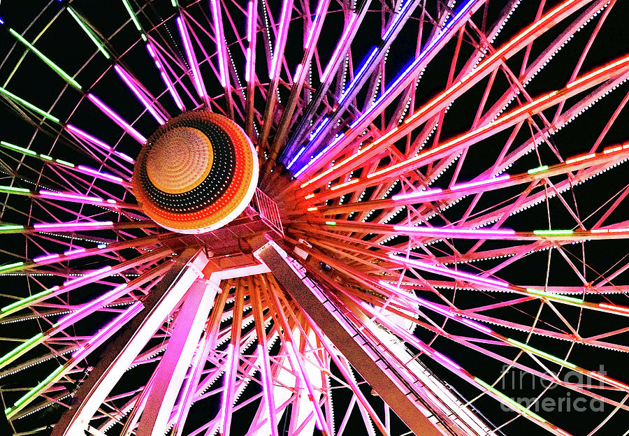 Ferris Wheel Light Show Art 1 Photograph
