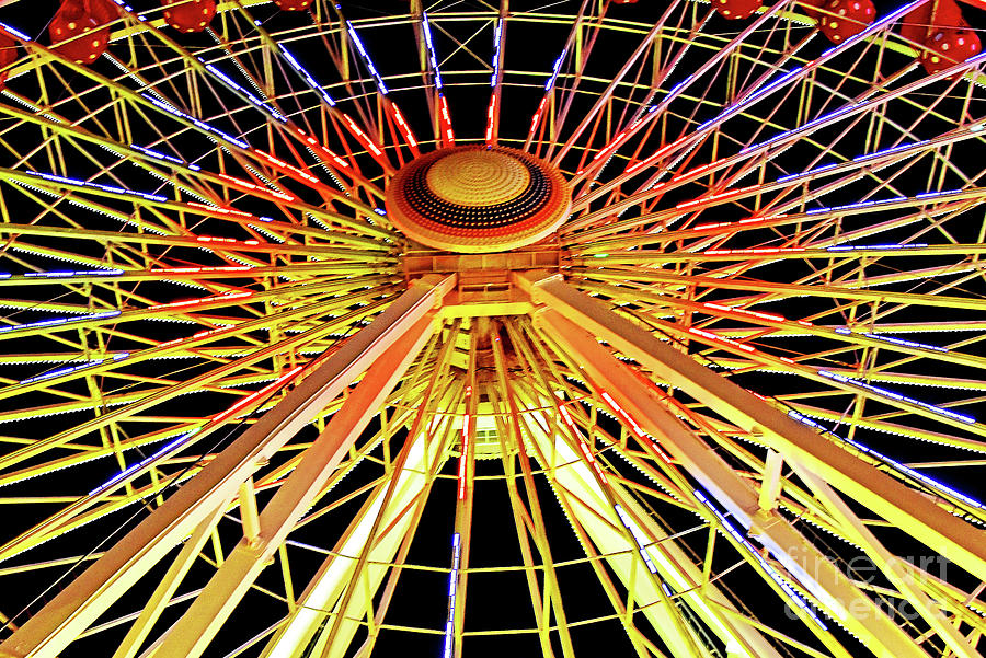 Ferris Wheel Light Show Art  2 Photograph