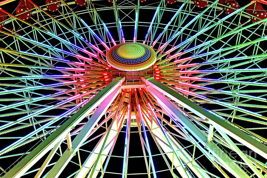 Ferris Wheel Light Show Art  3 Photograph
