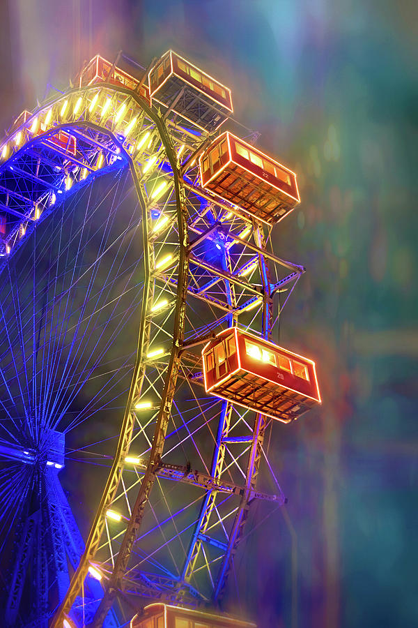 Ferris Wheel Prater Park by Night  Photograph by Carol Japp
