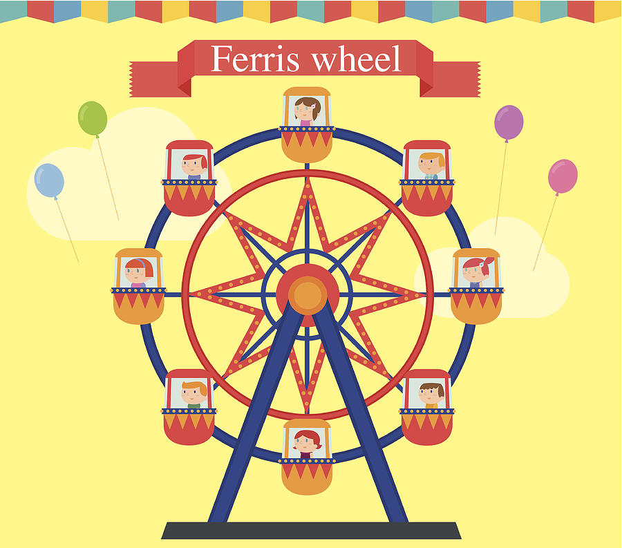 Ferris Wheel Drawing by Sorbetto