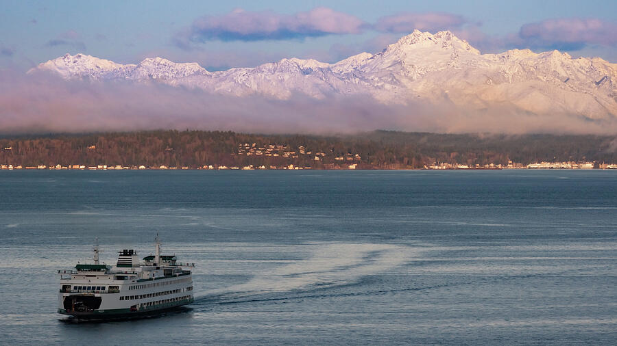 Ferry and Snow Photograph by Roger Mullenhour