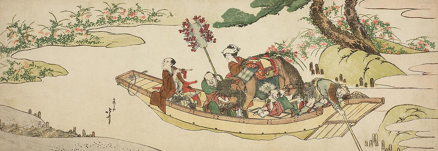 Ferry Boat Relief by Katsushika Hokusai