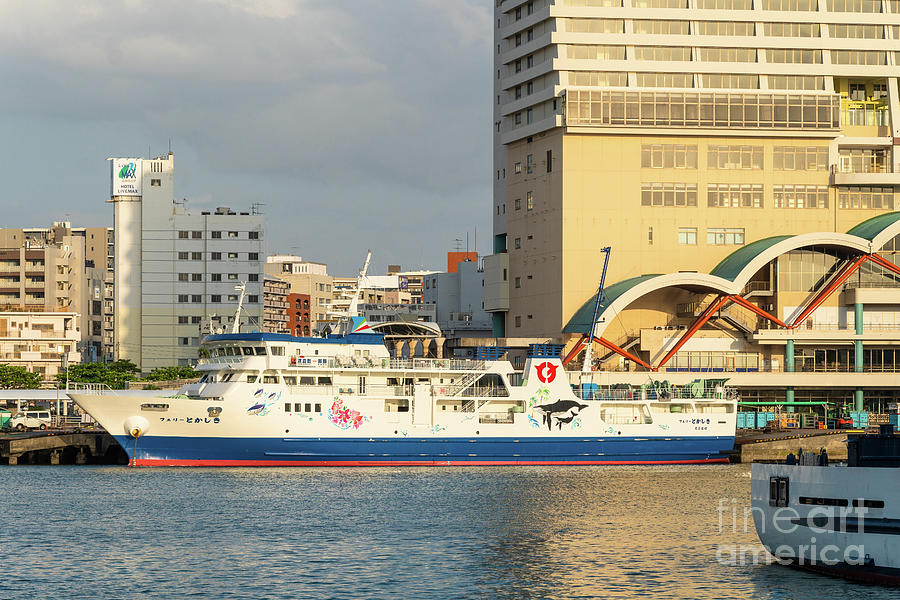 Ferry in Naha harbor in Okinawa in Japan Photograph by Didier Marti ...