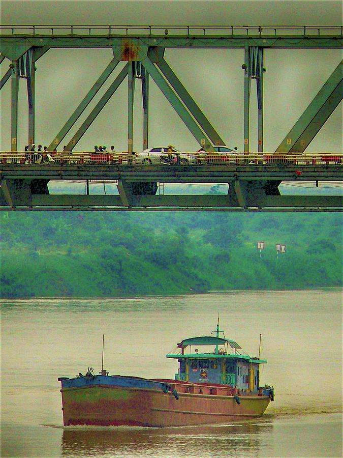 Ferry on the Red River Photograph by Robert Bociaga
