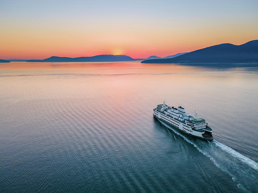 Ferry Sunset 2 Photograph by Michael Rauwolf