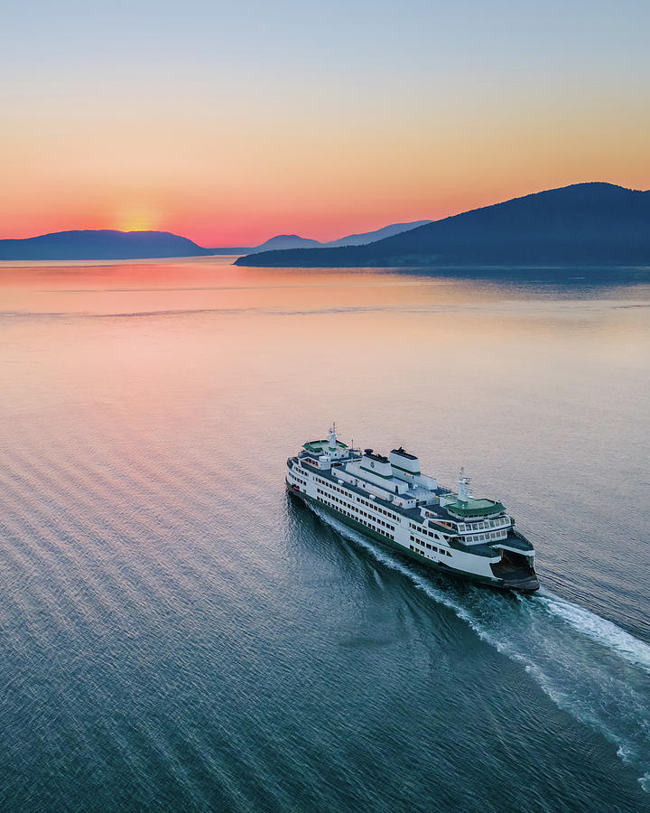 Ferry Sunset2 Vertical Photograph by Michael Rauwolf