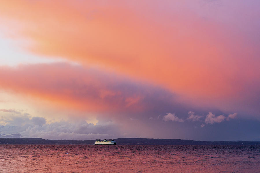 Ferry traveled in the sunset storm by Michael Lee Ferry traveled in the sunset storm by Michael Lee