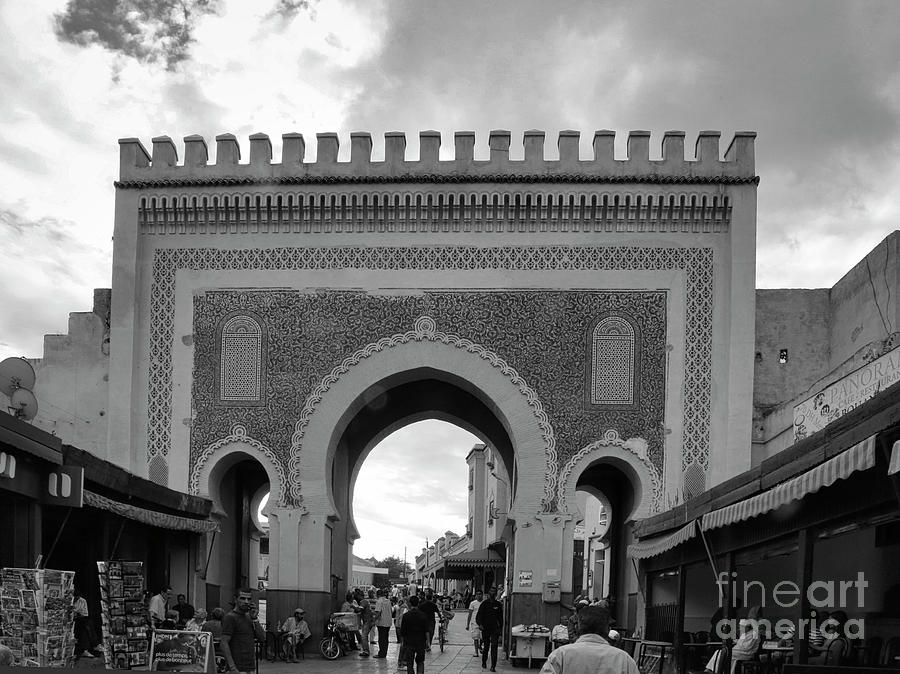 Fes Medina Entrance Black White Morocco  Photograph by Chuck Kuhn