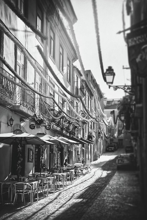 Festival Time Bairro Alto Lisbon Portugal Black and White  Photograph by Carol Japp