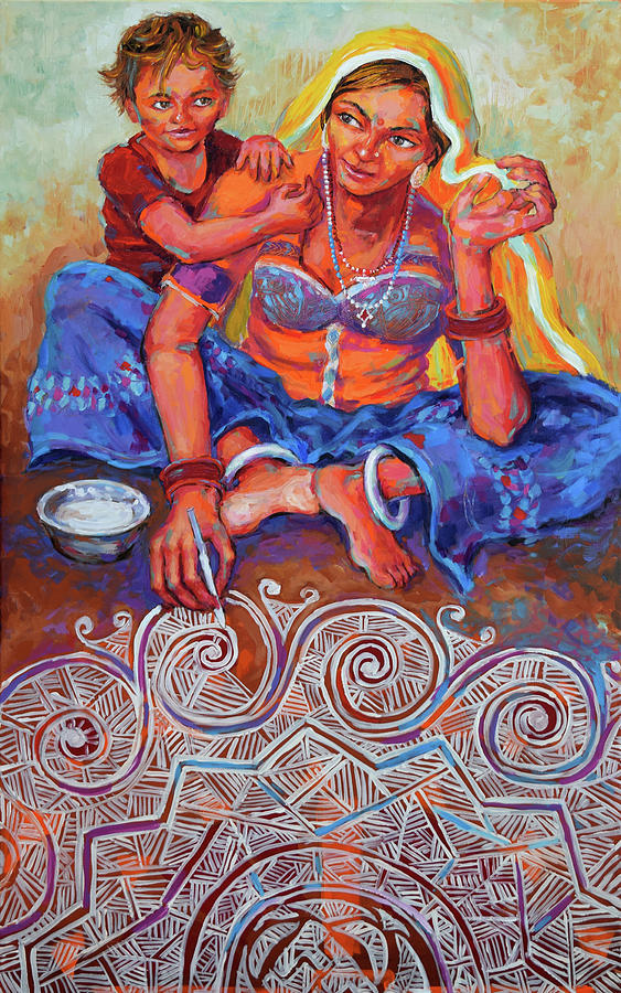 Festive Bliss, Rangoli Painting by Jyotika Shroff