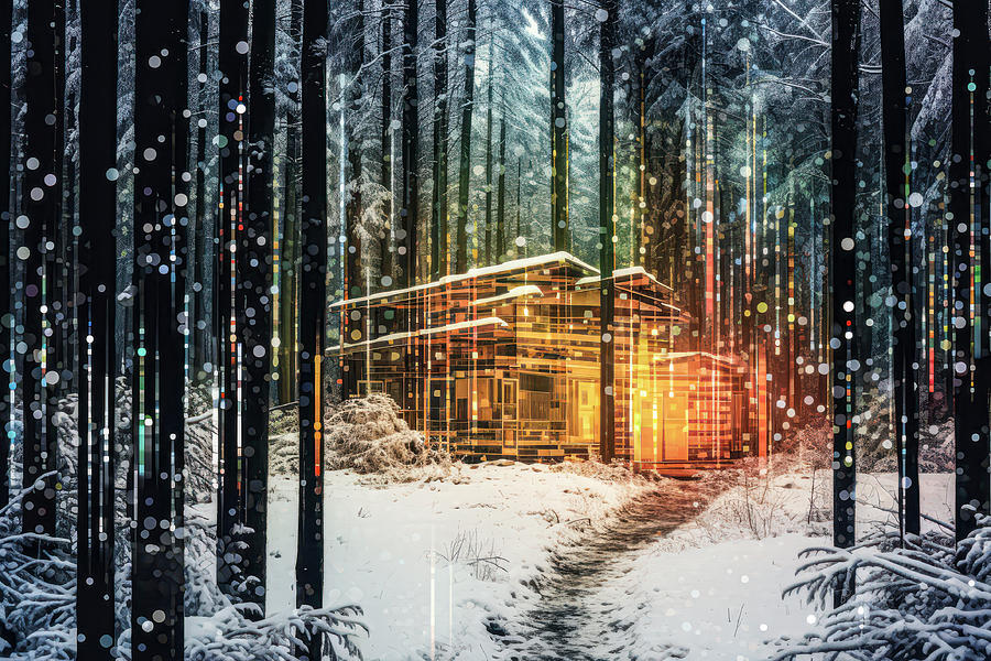 Festive Forest Abode Abstract Digital Art by Bill Posner