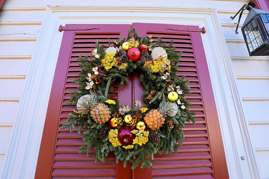 Festive Fruit and Shell Wreath Photograph by Rachel Morrison
