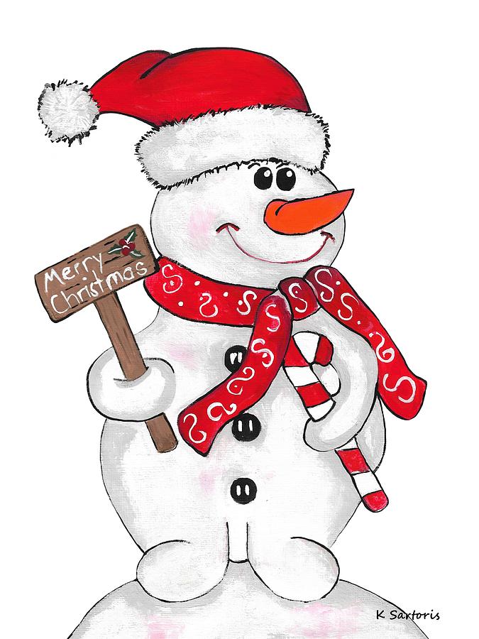 Festive Holiday Snowman by Kathleen Sartoris Festive Holiday Snowman by Kathleen Sartoris
