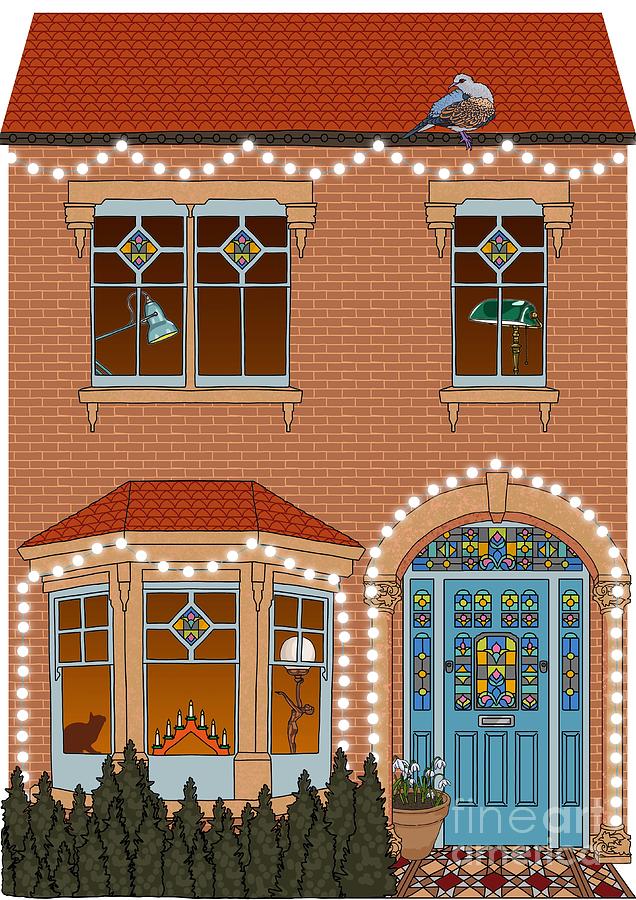 Festive House Digital Art by Claire Huntley