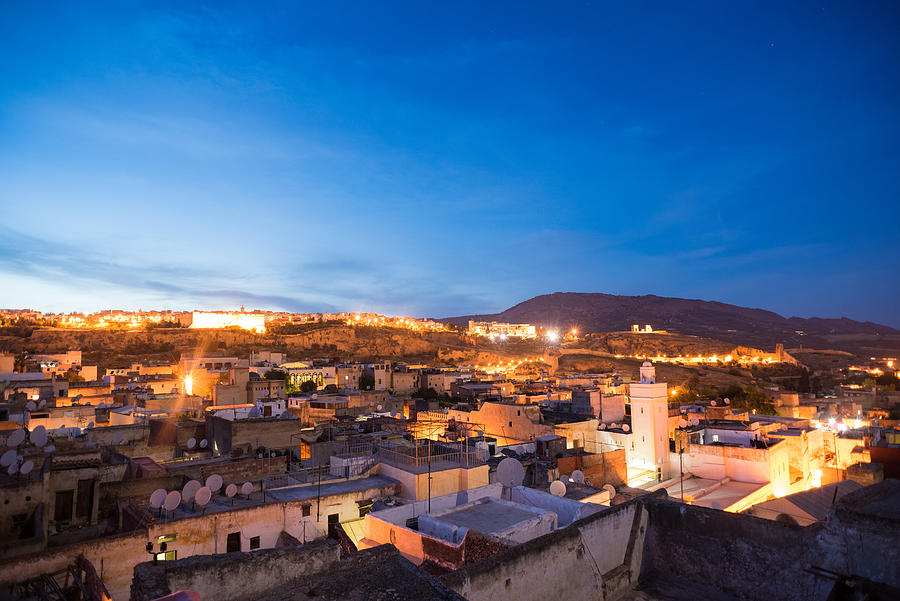 Fez, Morocco skyline at dusk Photograph by stockstudioX