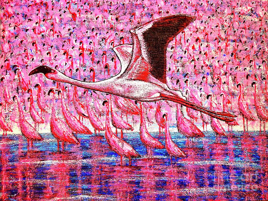Flamingo Painting - F.F.abstract by Viktor Lazarev