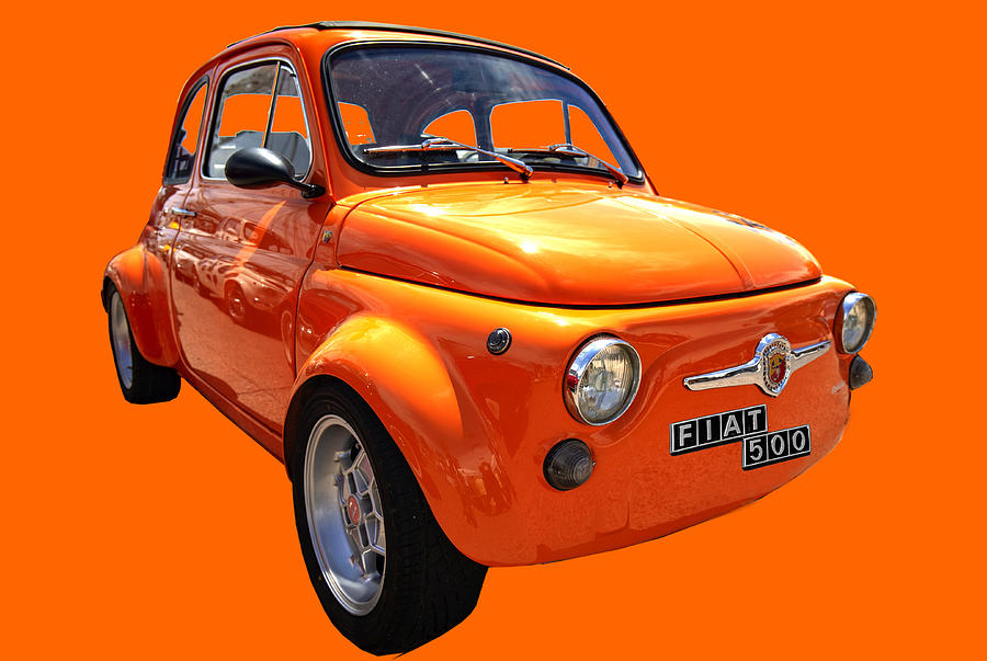 Fiat 500 Orange Photograph by Worldwide Photography
