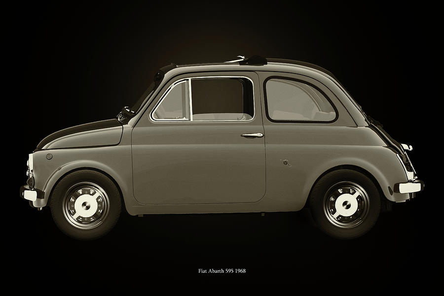 Fiat Abarth 595 1968 Black and White Photograph by Jan Keteleer
