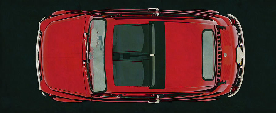 Fiat Abarth 595 1968 top view Painting by Jan Keteleer
