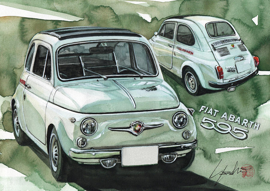 Fiat Painting - Fiat Abarth 595 by Yoshiharu Miyakawa