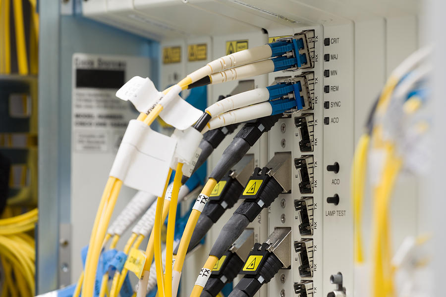 Fiber Optic Datacenter With Media Converters And Optical Cables Photograph by Artush
