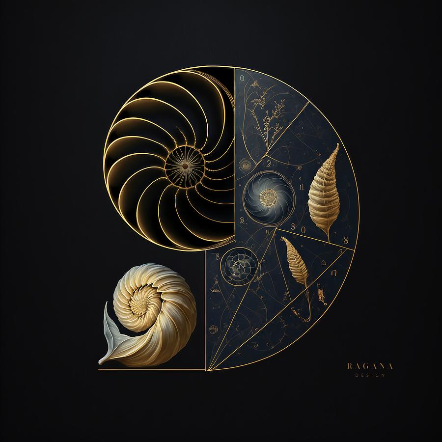 Fibonacci Golden Ratio in Elegant and Exclusive Golden and Black Design ...