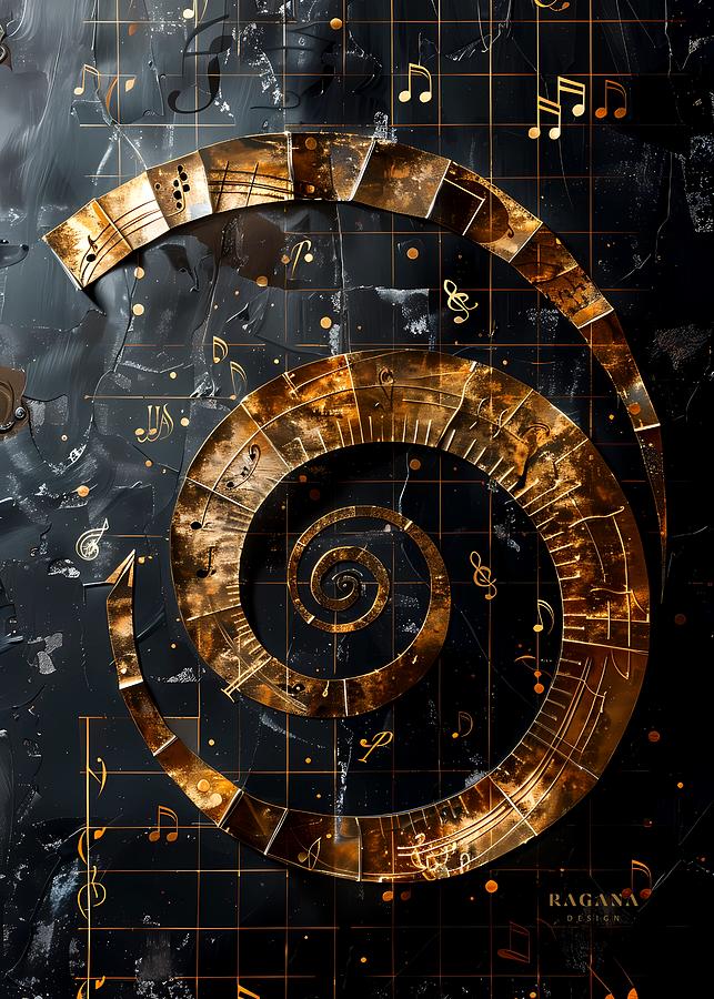 Fibonacci spiral of musical notes Digital Art by RAGANA Design - Pixels ...