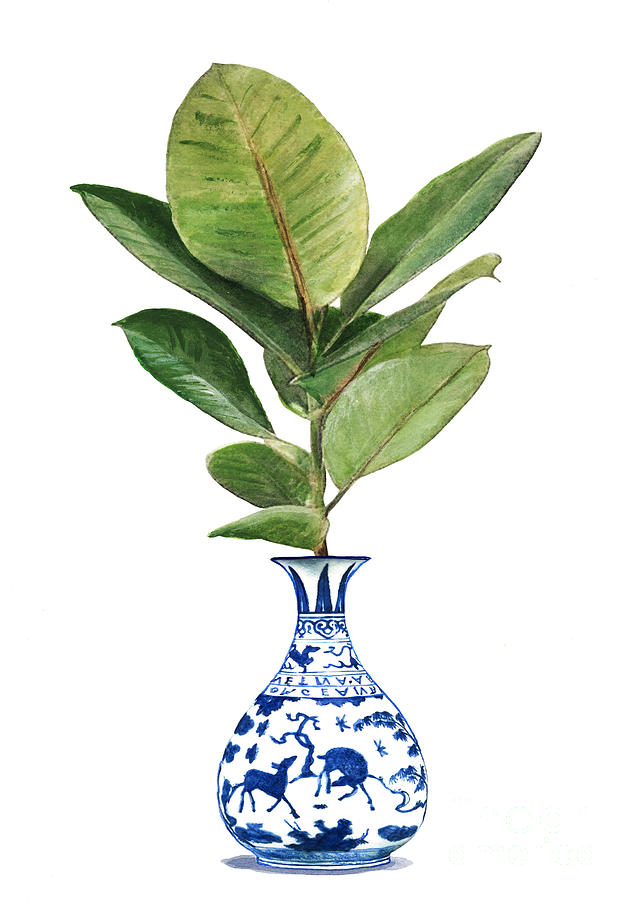 Ficus Watercolor Painting Painting By Green Palace - Pixels