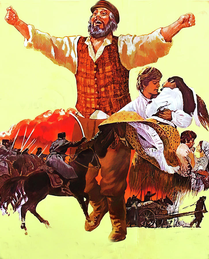Vintage Painting - Fiddler on the Roof, 1971, movie poster base painting by Movie World Posters
