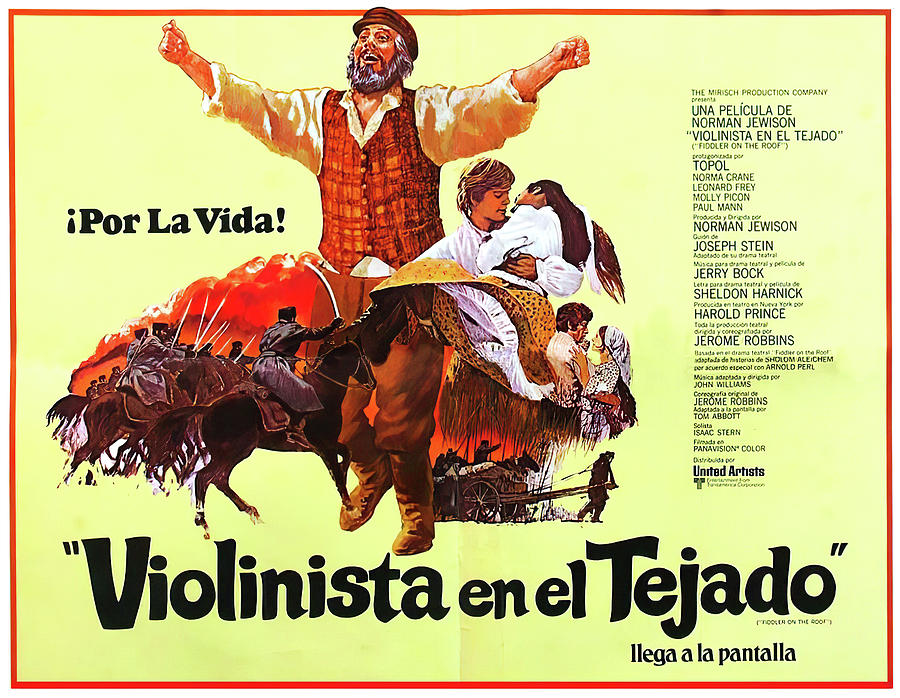 Vintage Mixed Media - Fiddler on the Roof, with Topol, 1971 by Movie World Posters