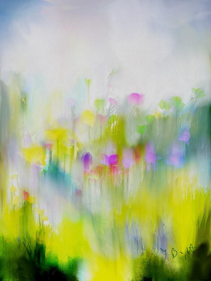 Field Flowers Abstract Digital Art by Frank Bright