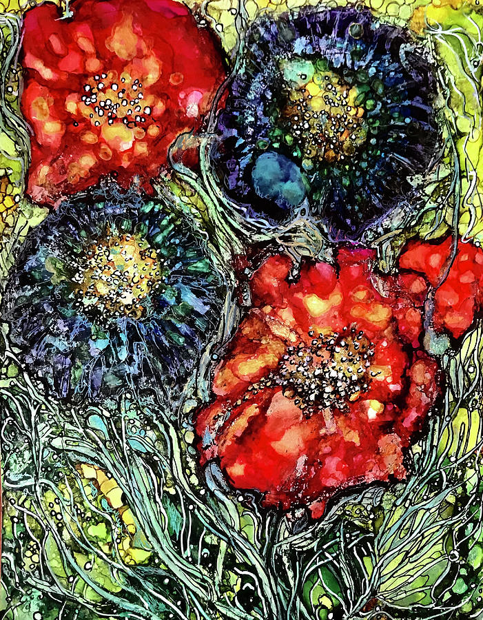 Field Flowers Painting by Rae Chichilnitsky