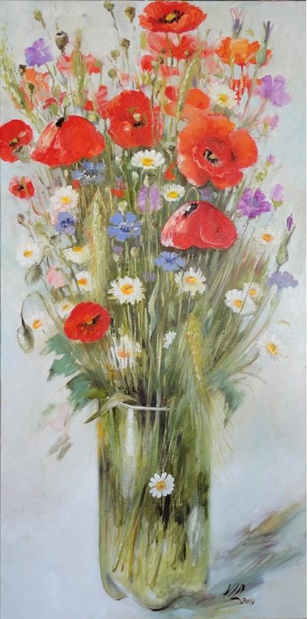 Field Flowers Painting by Vali Irina Ciobanu
