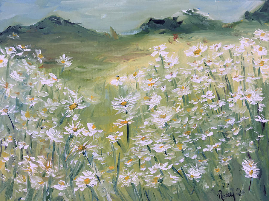Field of Daisies Painting by Roxy Rich