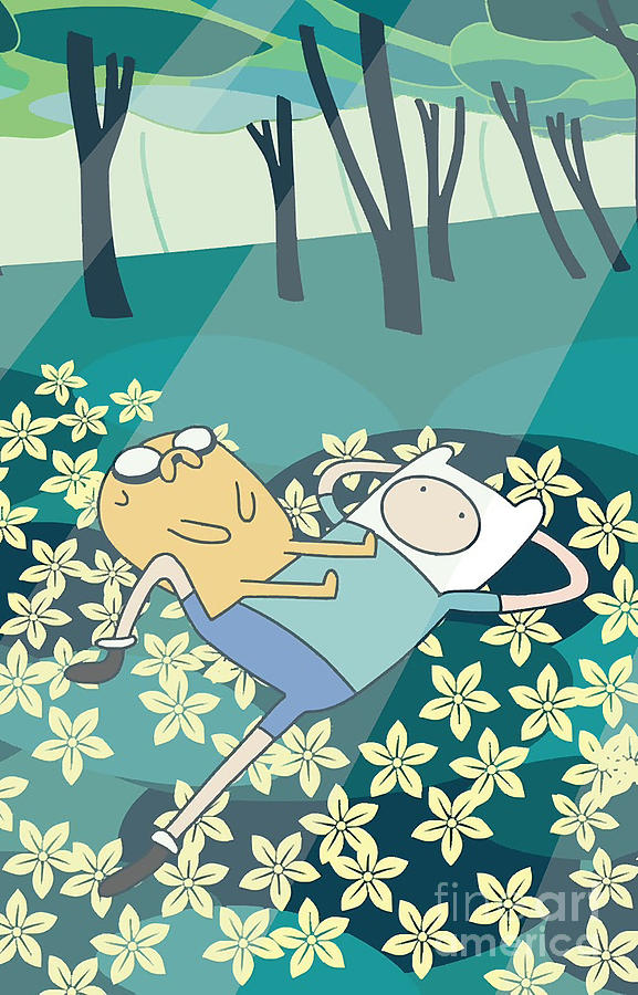 Field of Flowers Adventure Time Digital Art by Ha Pham