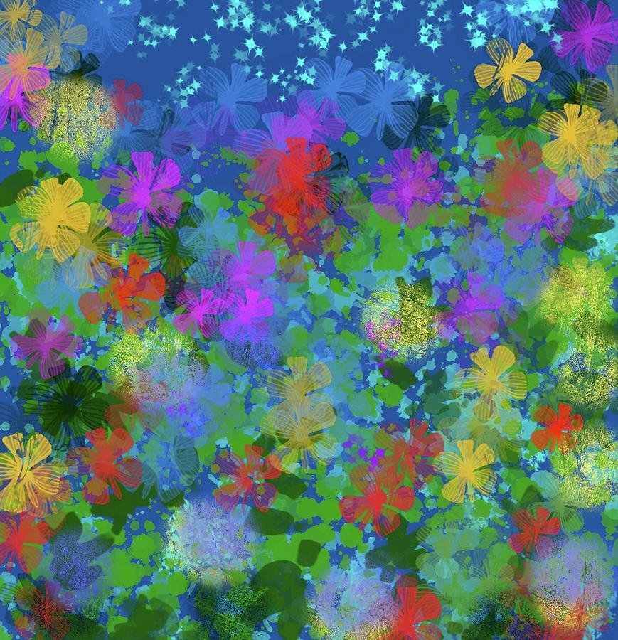 Field of flowers  Digital Art by Barbara Magor