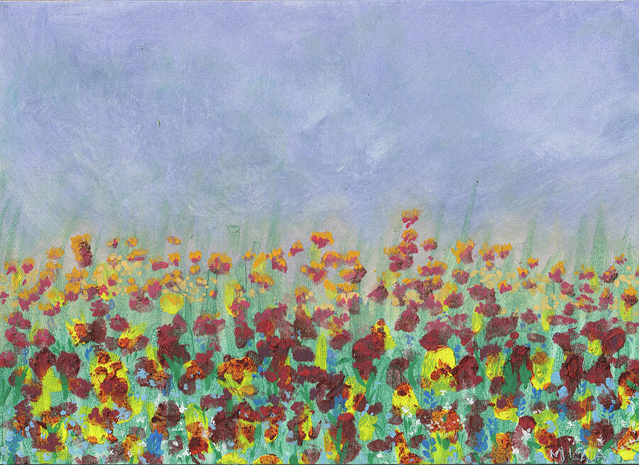 Landscape Painting - Field of Flowers by Christine Migala Landscape Painting - Field of Flowers by Christine Migala
