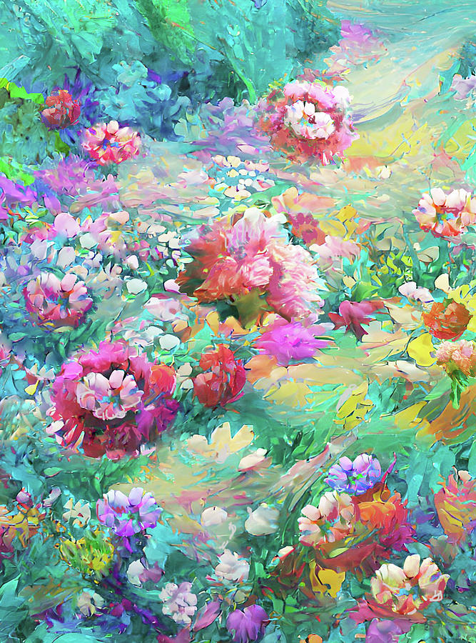 Field of Flowers Digital Art by Grace Iradian